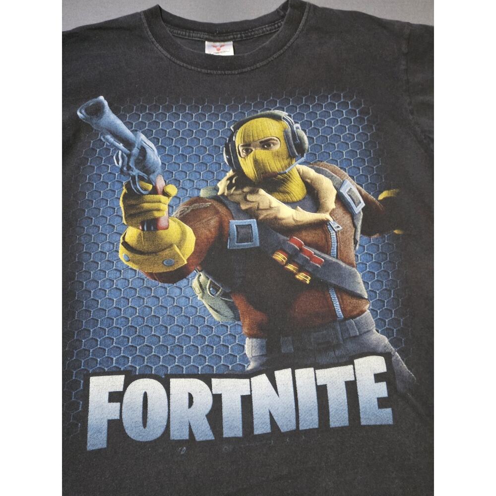 Fortnite Shirt Youth Large Black Colorful Graphic Double Sided Game Vision Shirt - Picture 2 of 8